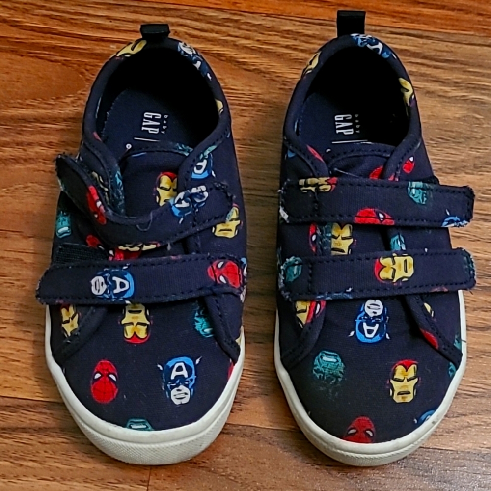 GAP Kids Sneakers - Navy with Multicolor Superhero Print